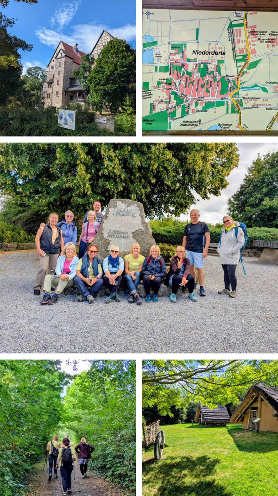 Wandergruppe am Mittelpunkt